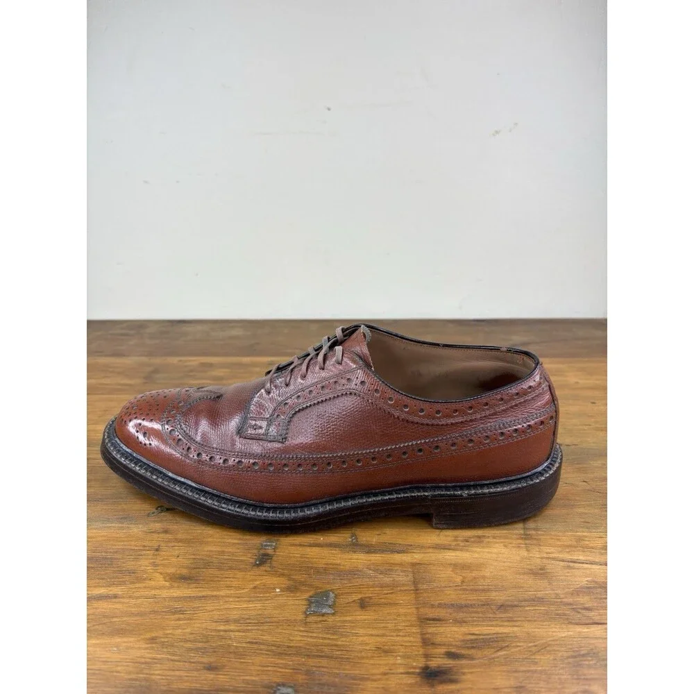 Vtg Nettleton Traditionals 0205 Longwing Blucher 9.5 B Brown Scotch Grain Derby